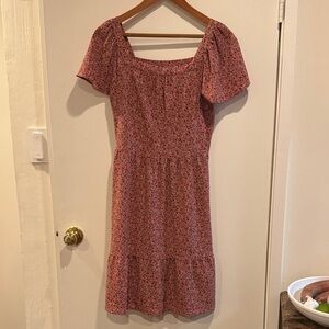 Monteau Rose Floral Midi Dress